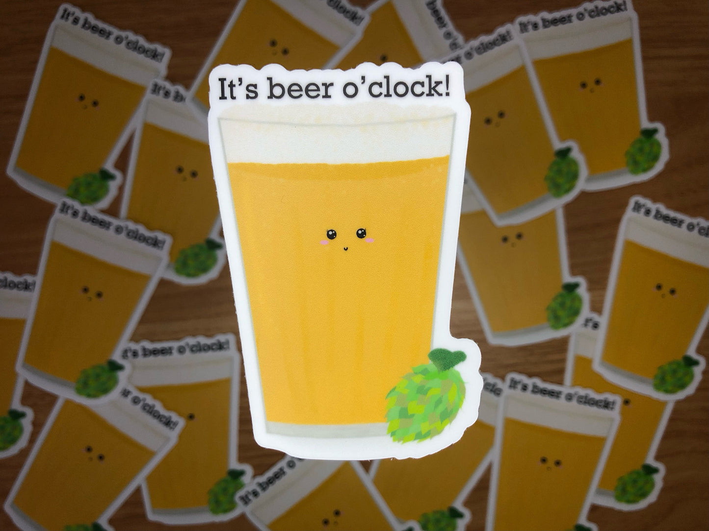 "It's beer o'clock!" Sticker