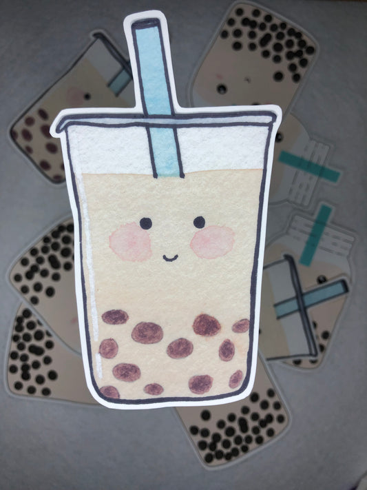 Watercolor Boba Sticker