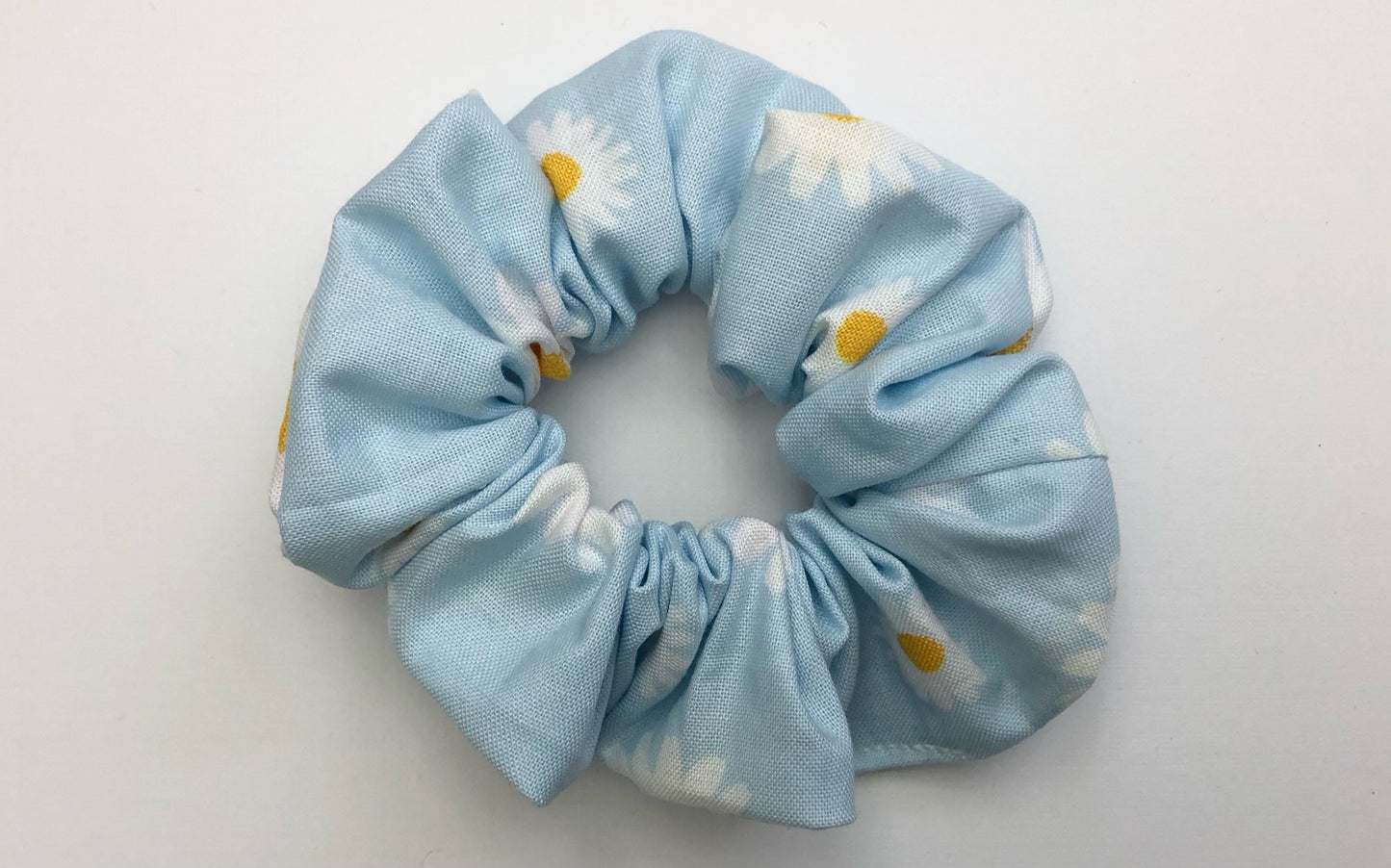 Powder Blue Daisy Scrunchies