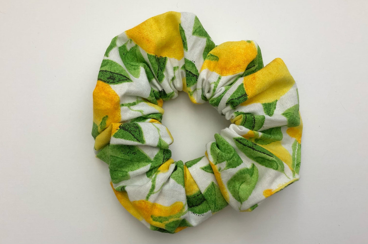 Green/White/Yellow Lemons Scrunchies