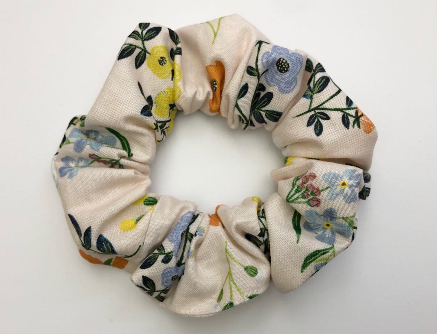 Orange/Yellow/Blue Flowers Scrunchies