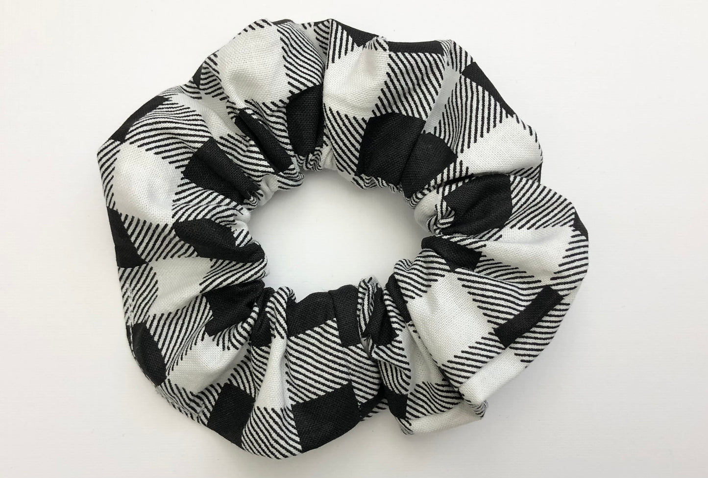 Black/White Gingham Scrunchies